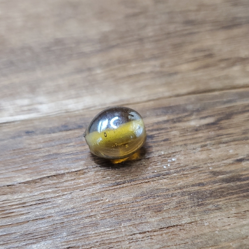Collectors Yellow Glass Marble Charm Antique P303
